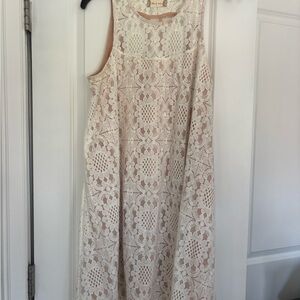 Altar'd State Cream Lace Midi Dress